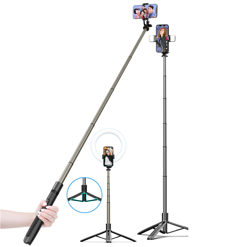 Selfie Stick Bluetooth Techsuit Q06, Universal, Sort