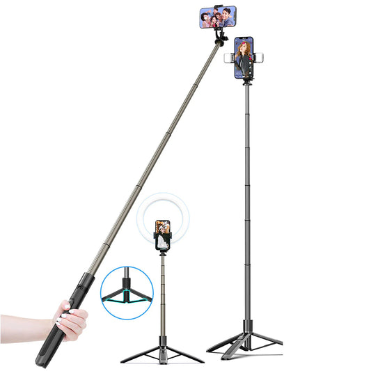 Selfie Stick Bluetooth Techsuit Q06, Universal, Sort