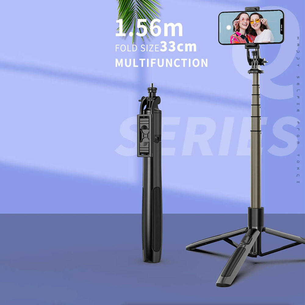 Selfie Stick Bluetooth Techsuit Q06, Universal, Sort