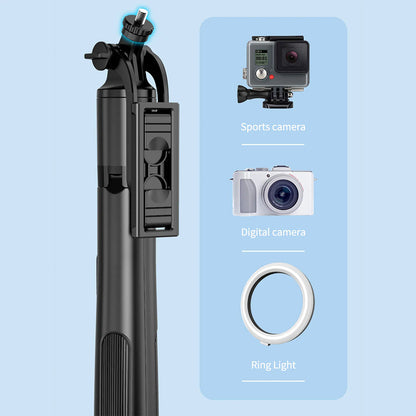 Selfie Stick Bluetooth Techsuit Q06, Universal, Sort
