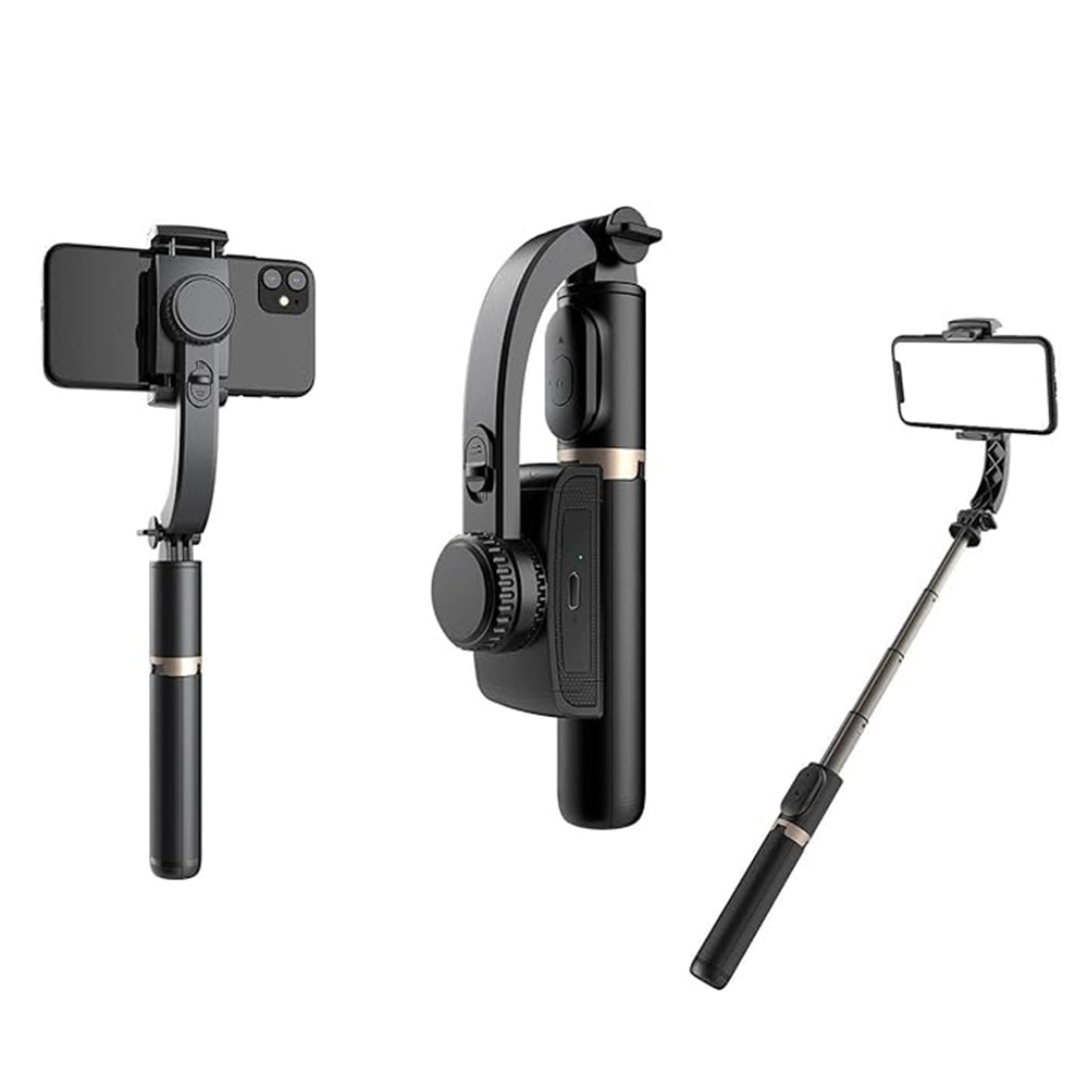 Selfie Stick Bluetooth Techsuit Q08, Universal, Sort
