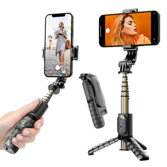 Selfie Stick Bluetooth Techsuit Q10, Universal, Sort