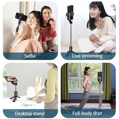 Selfie Stick Bluetooth Techsuit Q10, Universal, Sort