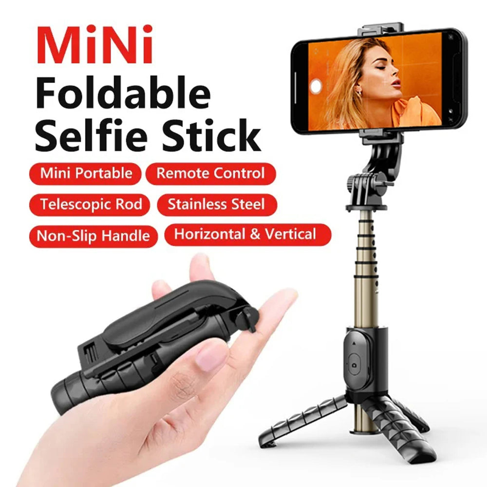 Selfie Stick Bluetooth Techsuit Q10, Universal, Sort
