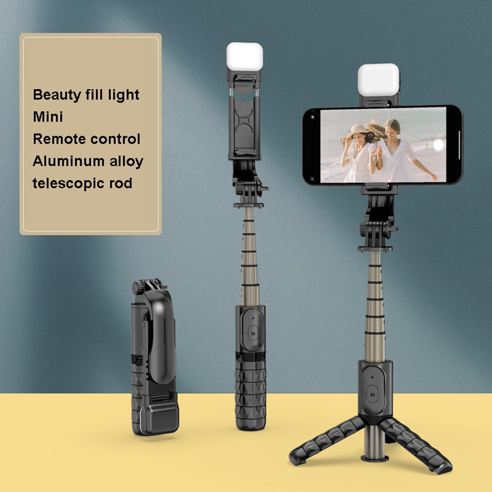 Selfie Stick Bluetooth Techsuit Q10s, Universal, Sort