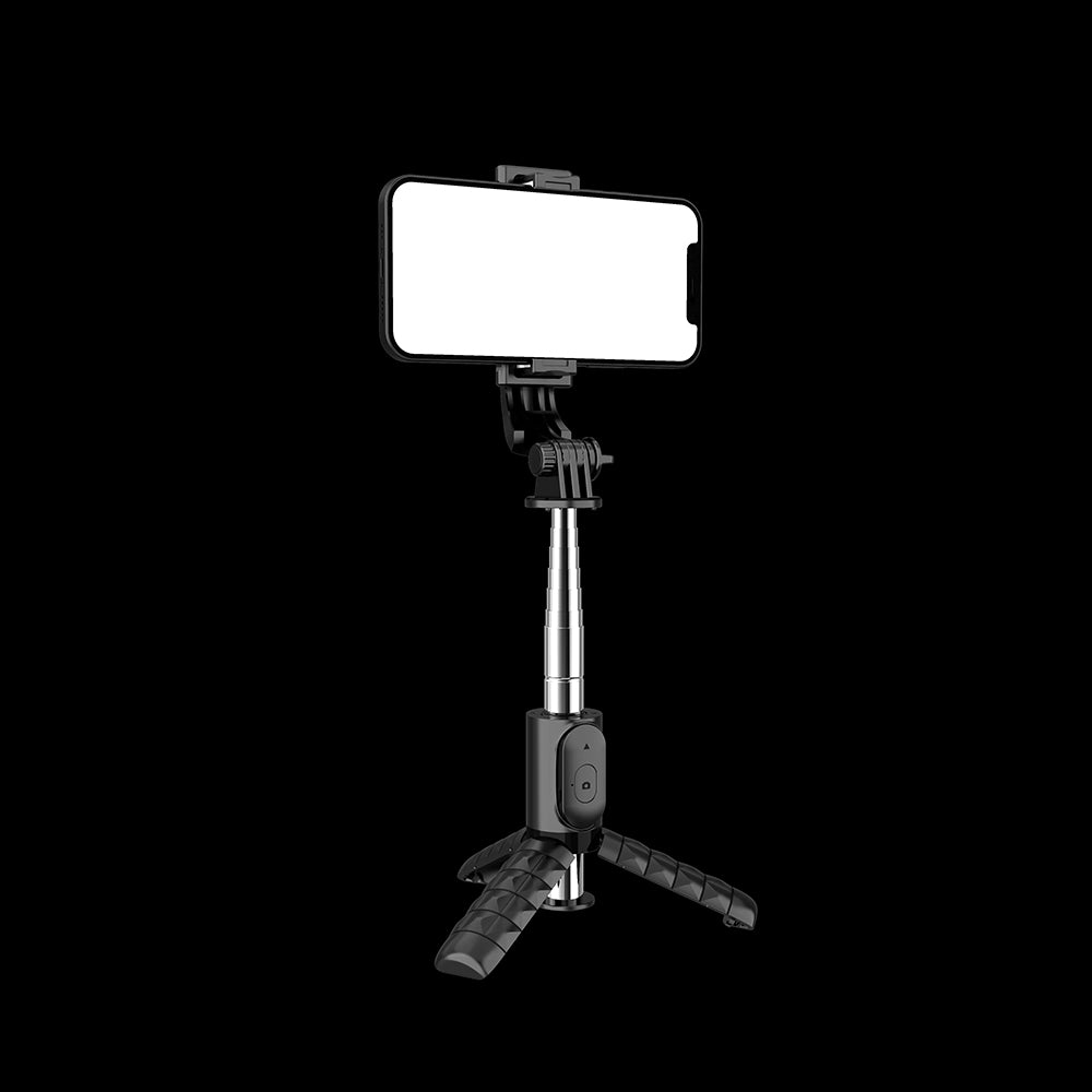 Selfie Stick Bluetooth Techsuit Q11, Universal, Sort