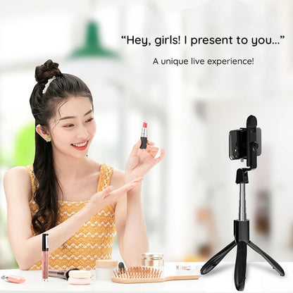 Selfie Stick Bluetooth Techsuit S01-S, Universal, Sort