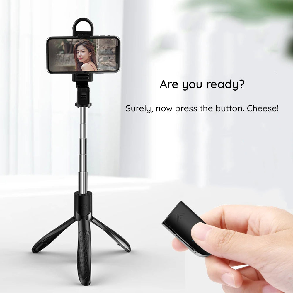 Selfie Stick Bluetooth Techsuit S01-S, Universal, Sort