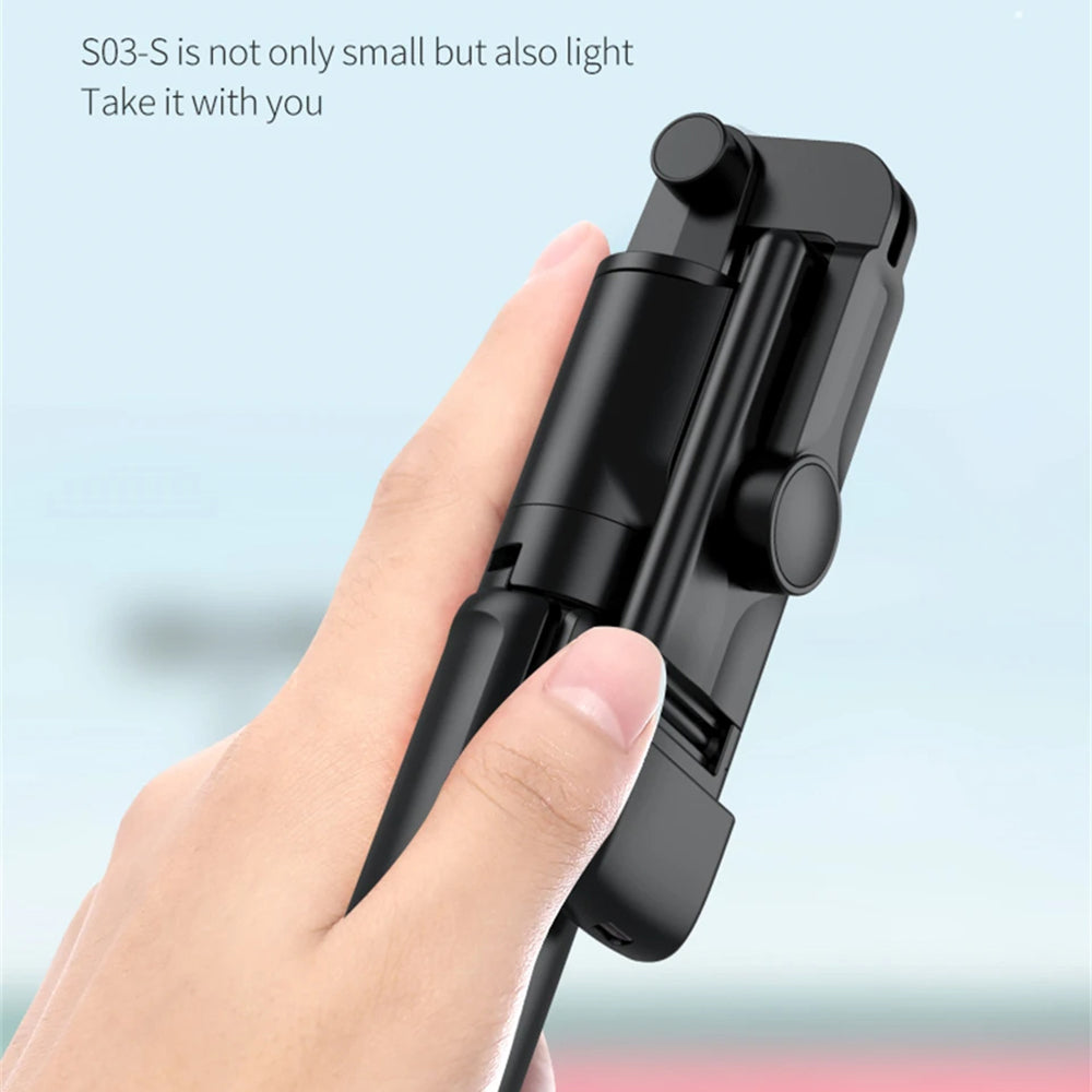 Selfie Stick Bluetooth Techsuit S03-S, Universal, Sort