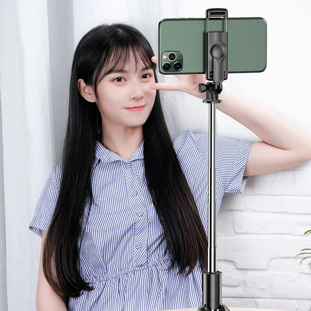 Selfie Stick Bluetooth Techsuit S03, Universal, Black