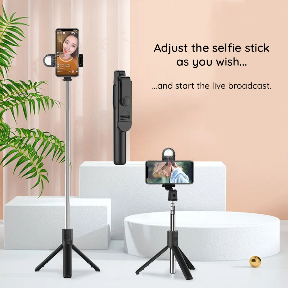 Selfie Stick Bluetooth Techsuit S05-S, Universal, Sort