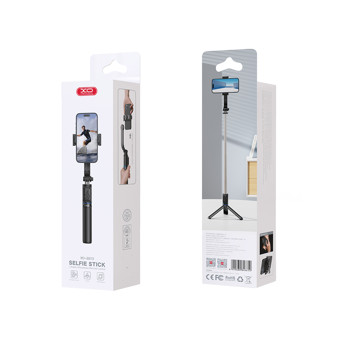 Selfie Stick Bluetooth XO Design SS13, Universal, Sort