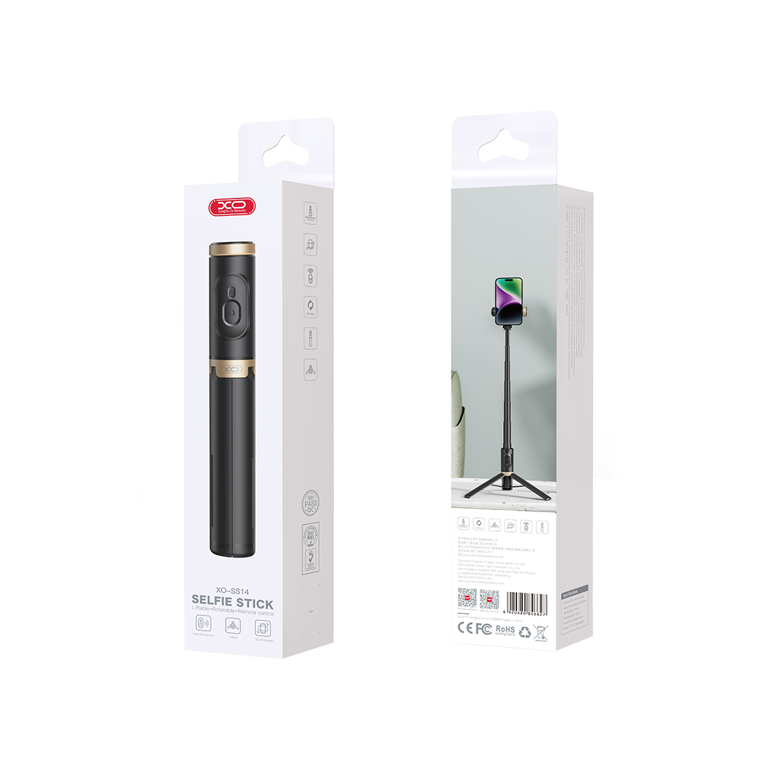 Selfie Stick Bluetooth XO Design SS14, Universal, Sort