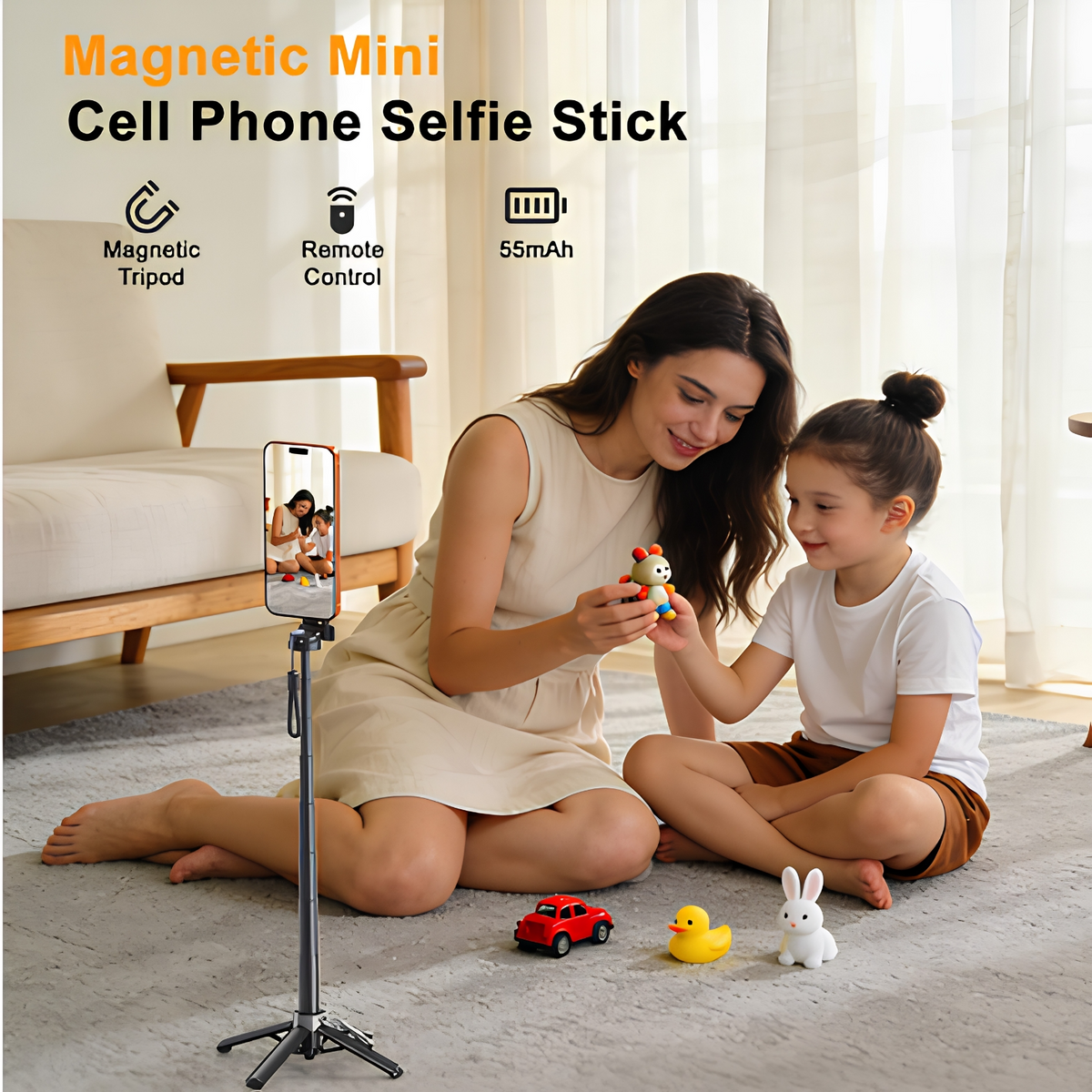 Selfie Stick Bluetooth XO Design SS25 Pro, Universal, Sort