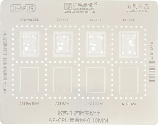 BGA-maske Amaoe U-APU9 til Apple iPhone 15 Pro Max