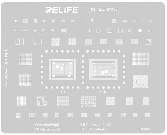 Relife RL-044 IPZ14 BGA Stencil for Apple iPhone 15, CPU