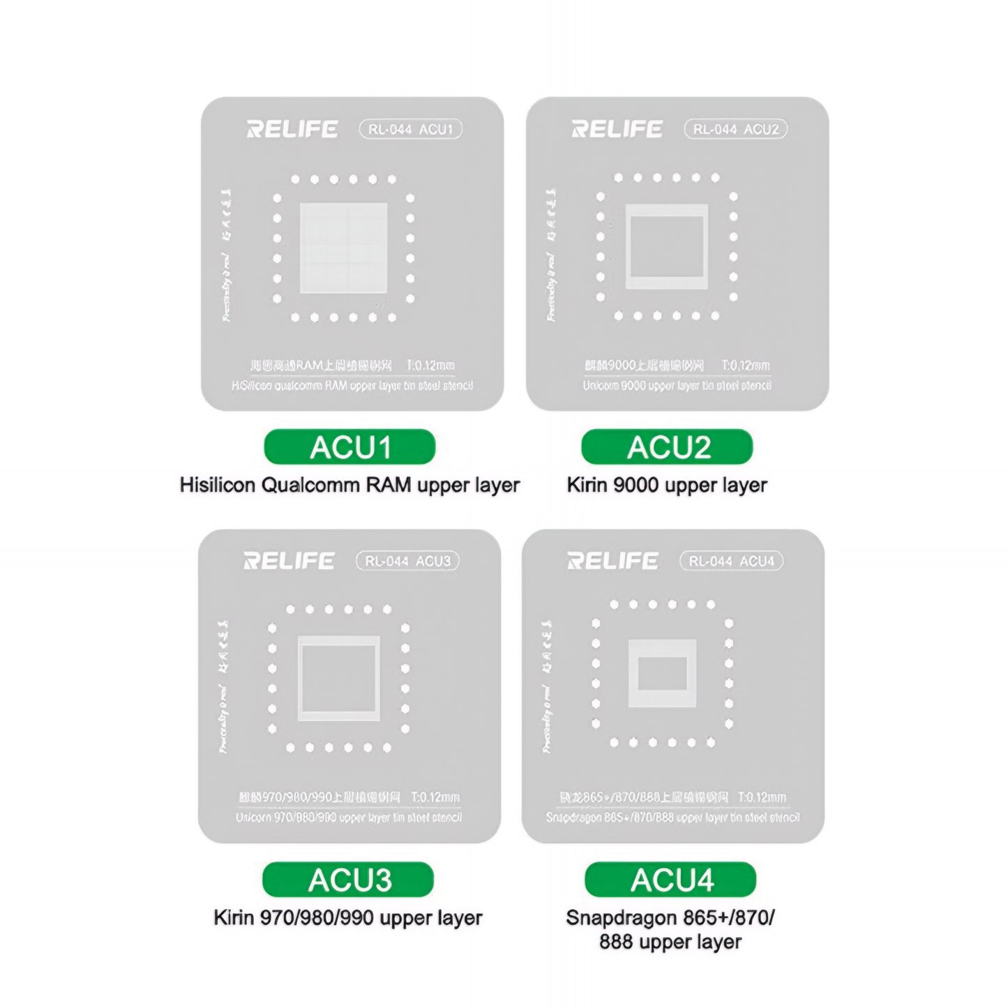 BGA-skabelon Relife RL-044 til Android CPU