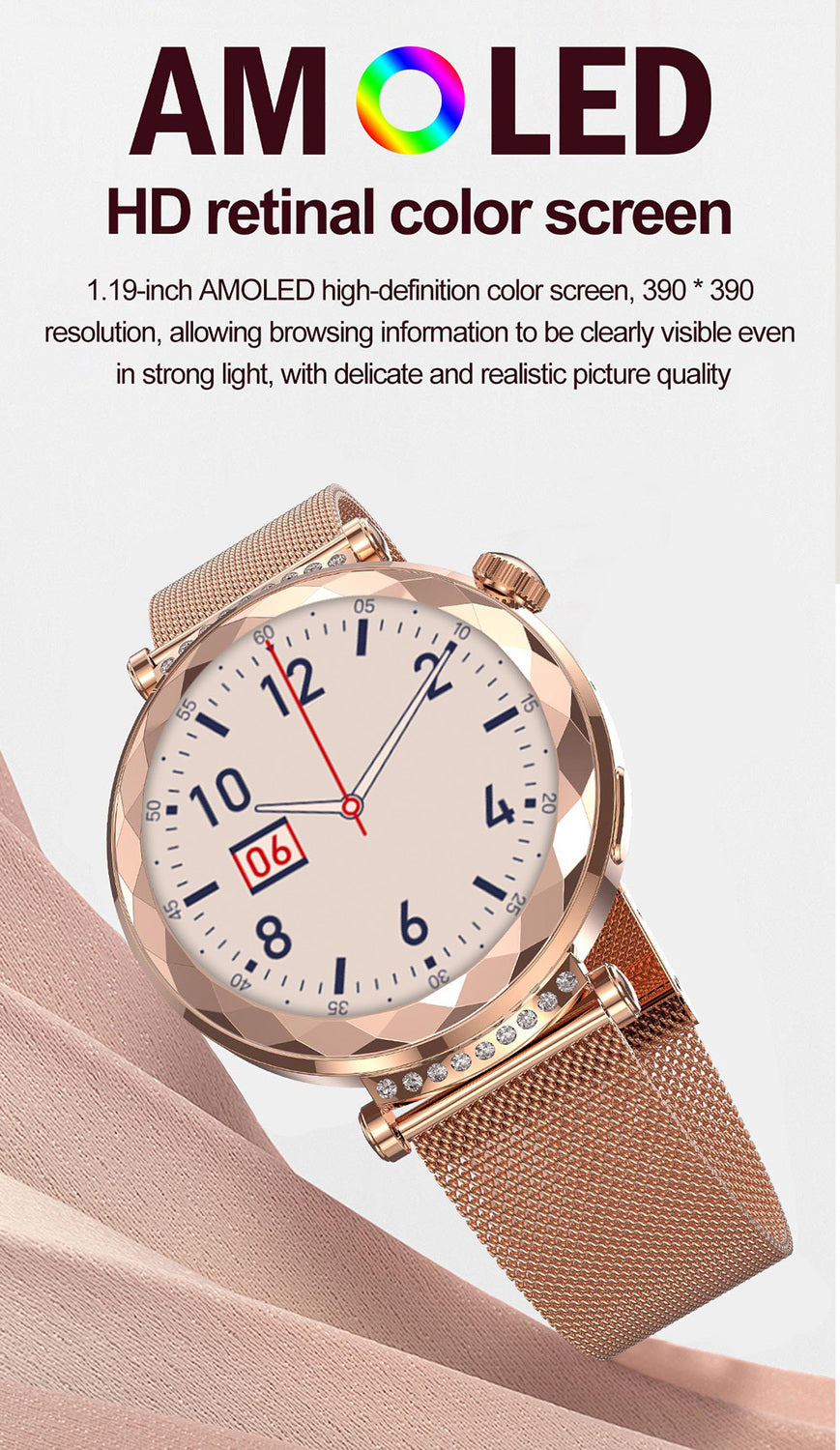 Smartwatch Blavec W19 LIANA, roséguld