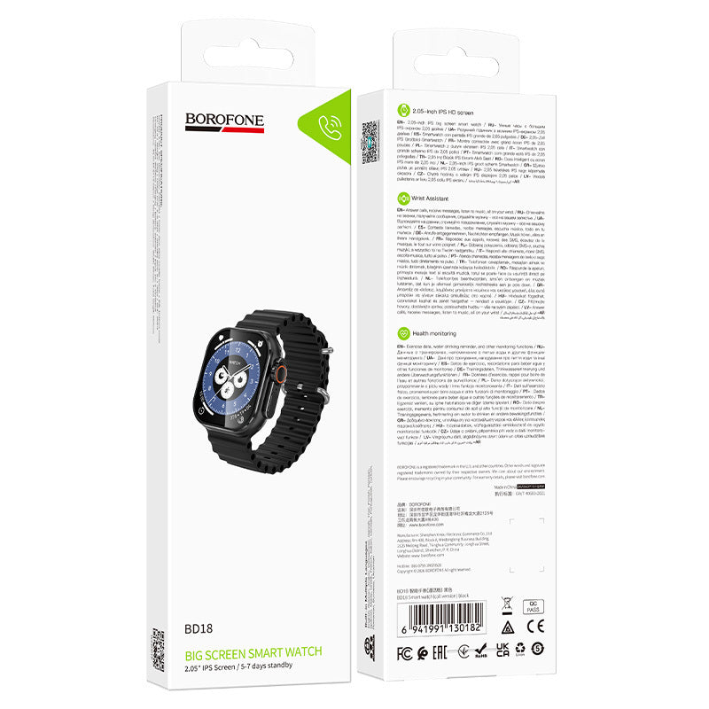 Borofone BD18-smartwatch, sort 
