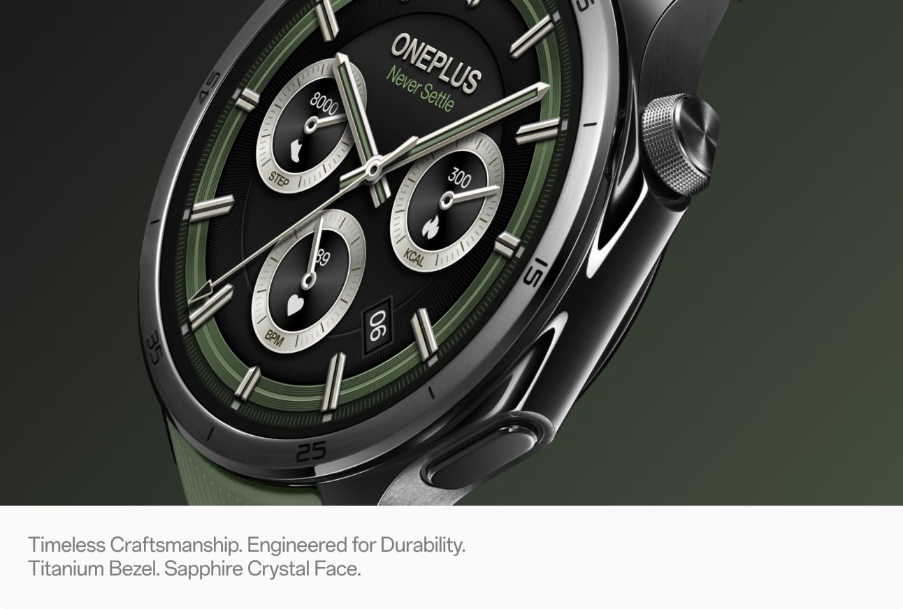 Smartwatch OnePlus Watch 3, 46mm, Grøn, Genforseglet 5491100341