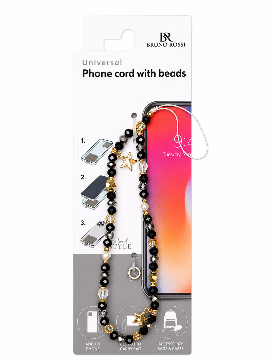 Telefonkæde med perler Bruno Rossi BT-04, multifarvet