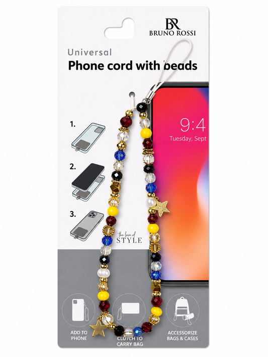 Telefonkæde med perler Bruno Rossi BT-22, multifarvet