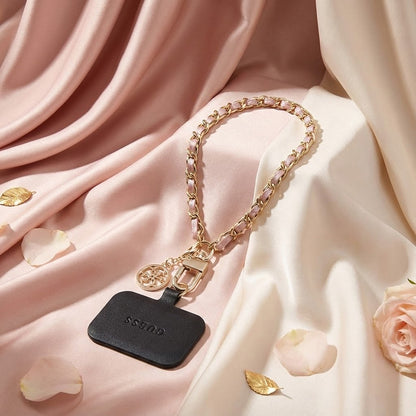 Guess Saffiano 4G Charm Telefon Snor, Sort