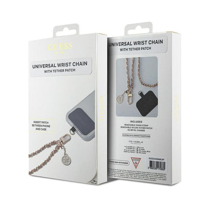 Guess Saffiano 4G Charm Telefon Snor, Sort