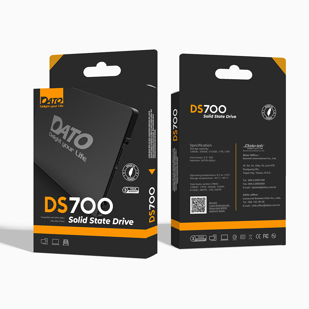 Solid State Drive (SSD) Dato, 2,5 tommer, 4TB, SATA III, Sort DS700SSD-4TB