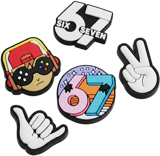 3D Sticker OEM 67 til Telefon-/Tabletcover, Sæt med 5 stk., Multifarvet