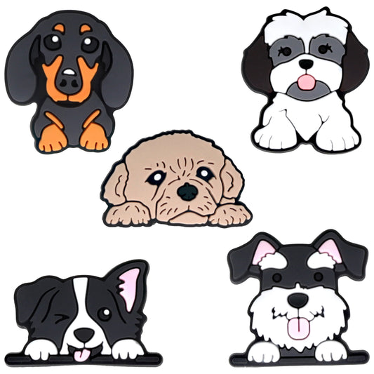 3D OEM Dog Sticker til Telefon-/Tabletcover, Sæt med 5 stk., Multifarvet
