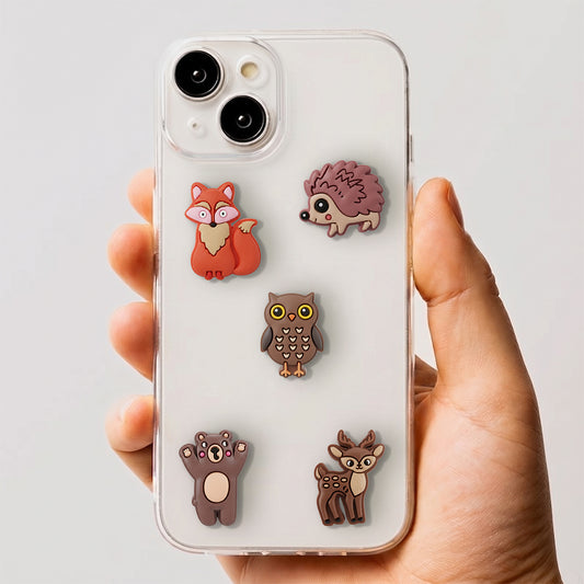 3D OEM Forest Sticker til Telefon-/Tabletcover, Sæt med 5 stk., Multifarvet