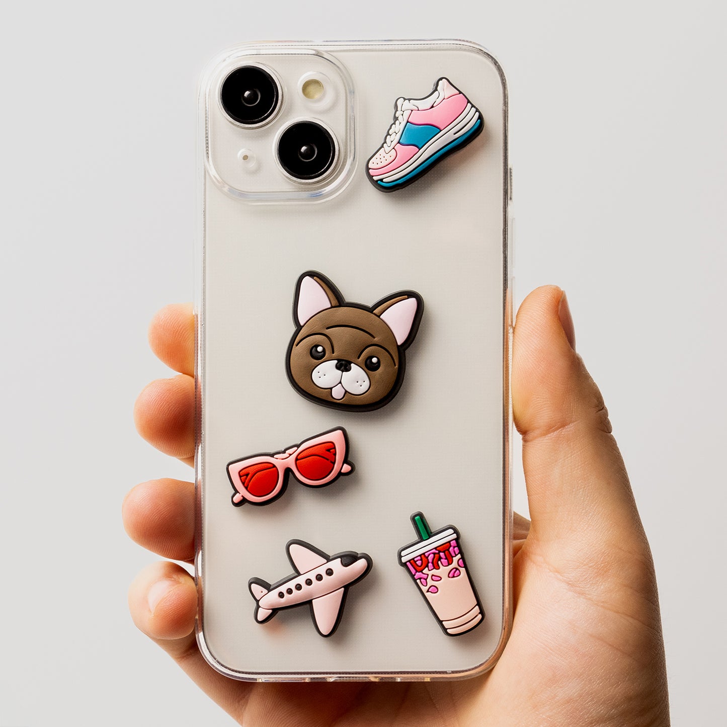 3D OEM Lifestyle Sticker til Telefon-/Tabletcover, Sæt med 5 stk., Lyserød
