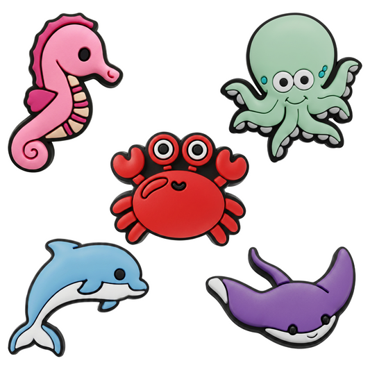 3D OEM Ocean Sticker til Telefon-/Tabletcover, Sæt med 5 stk., Multifarvet