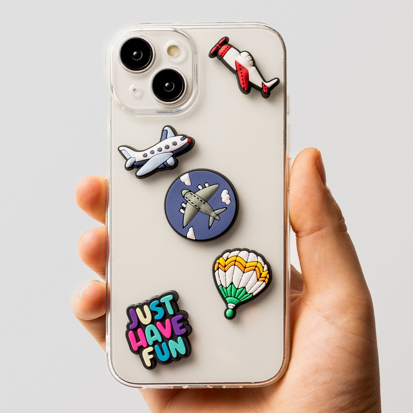 3D OEM Travel Sticker til Telefon-/Tabletcover, Sæt med 5 stk., Multifarvet