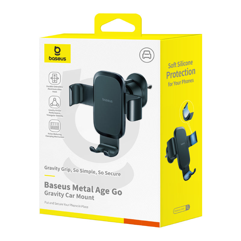 Baseus Metal Age Gravity Bilholder, Universal, Sort C40478701123-00