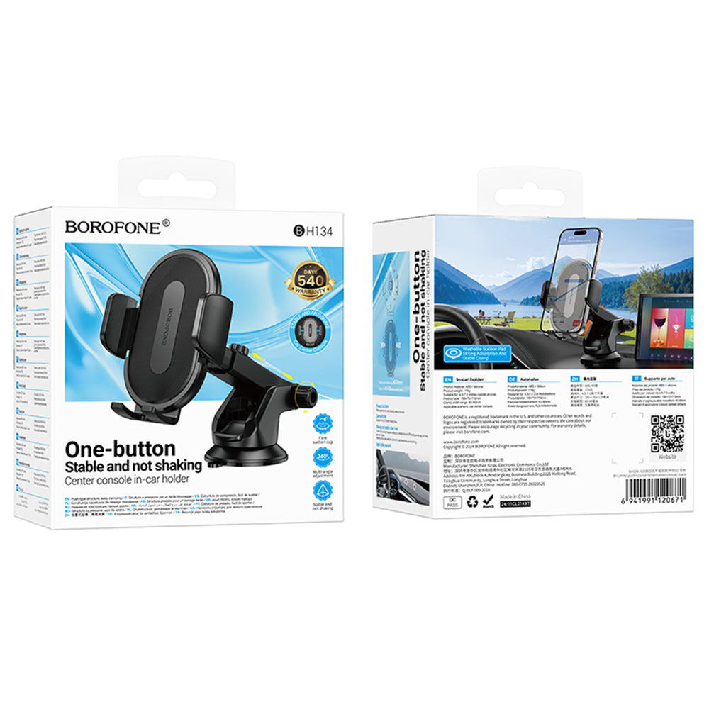 Bilholder Borofone BH134 Rio, 4.5inch - 7inch, Sort