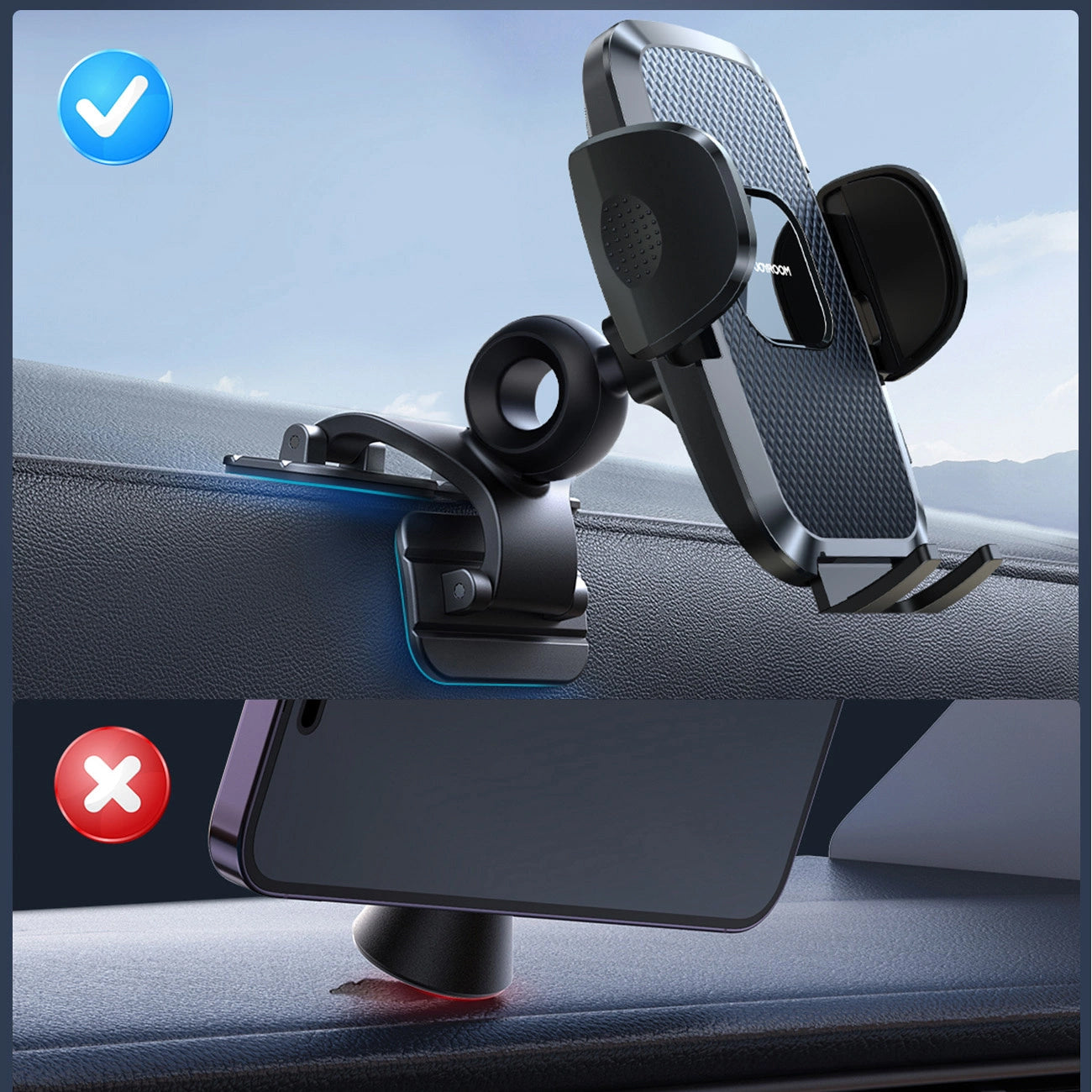 Bilholder Joyroom JR-ZS259-3 Dash, 4.7inch - 6.9inch, Sort