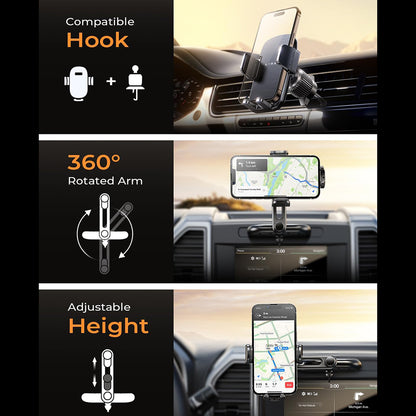 Bilholder Lisen 2in1, 4.7inch - 7.2inch, Sort YL0222040016