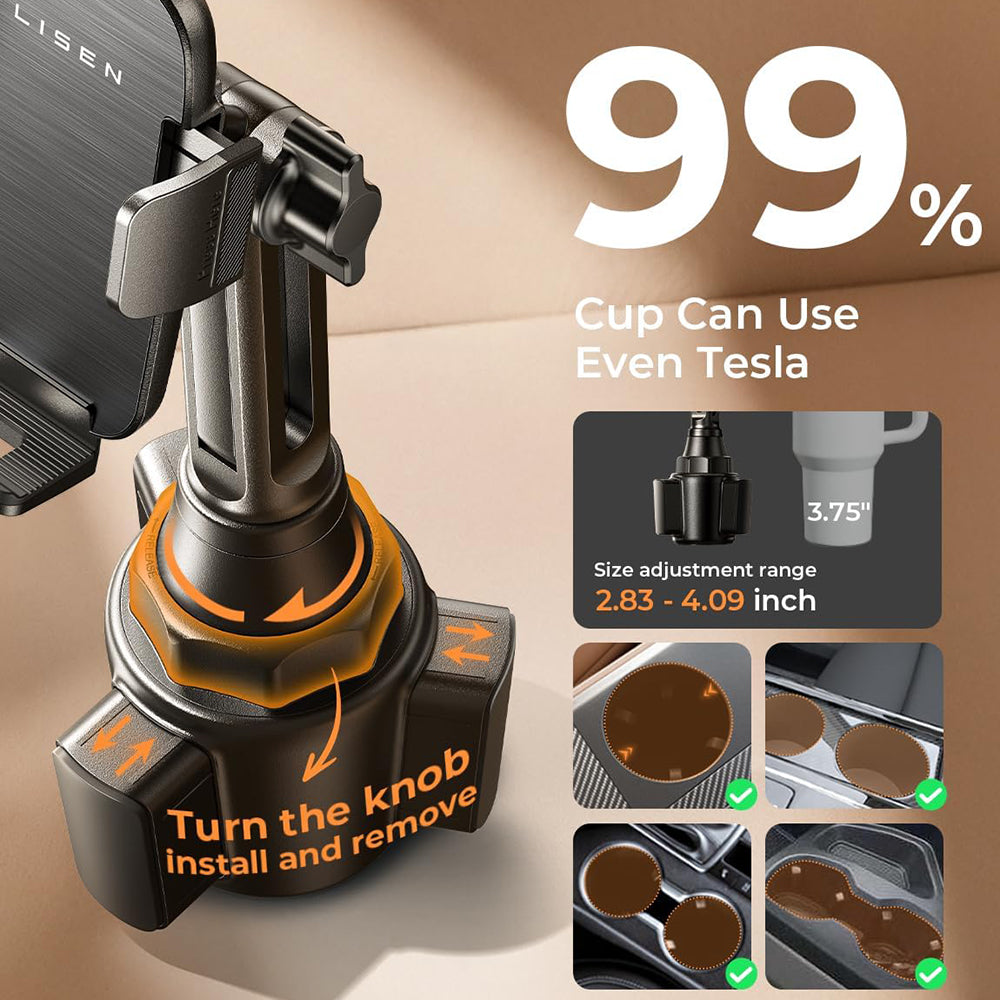 Lisen Bilholder til Telefon / Tablet, 4.5inch - 12.9inch, Sort YL0223070048