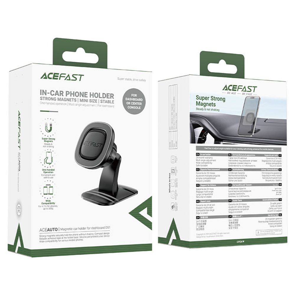 Magnetisk Bilholder Acefast D51, Universal, Sort