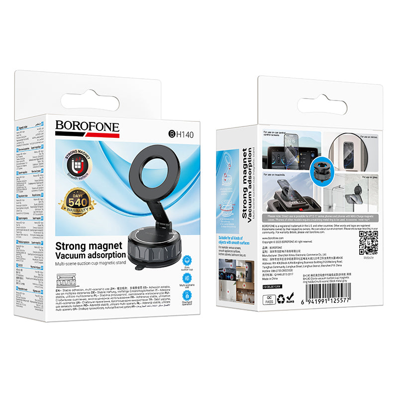 Magnetisk Bilholder Borofone BH140 Gloria, 4,5 tommer - 7 tommer, Sort