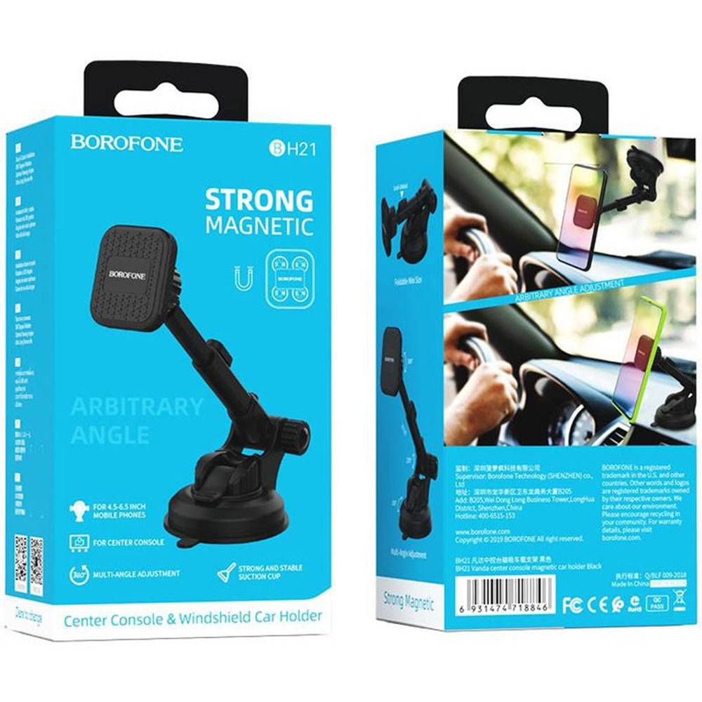 Magnetisk Bilholder Borofone BH21 Vanda, Universal, Sort