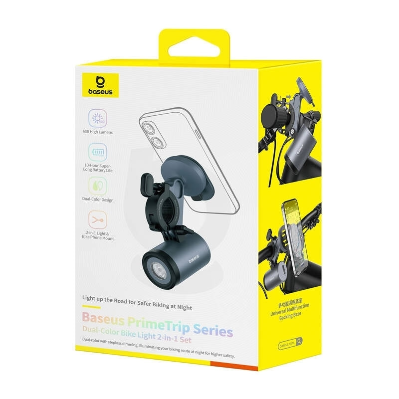 Baseus PrimeTrip cykelholder med lommelygte, universal, sort C12569000121-00