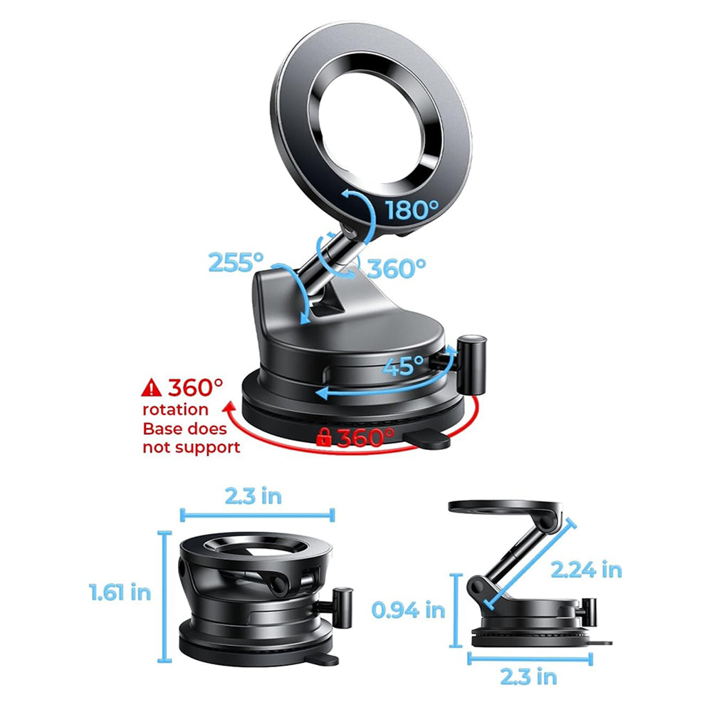 Lisen A608 Magnetisk Bilholder, 4 tommer - 7 tommer, Sort