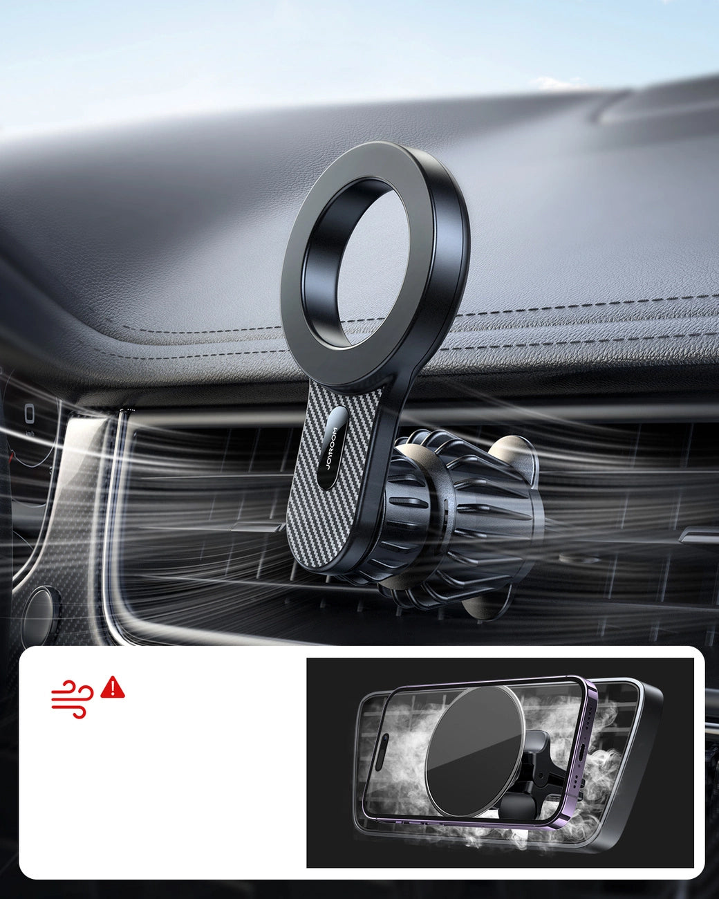 Magnetisk Bilholder Joyroom JR-ZS355 Air Vent, Universal, Sort