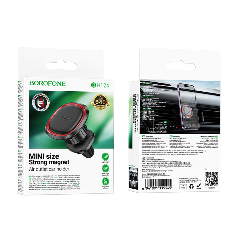Magnetisk Bilholder Borofone BH124 Roman, Universal, Sort
