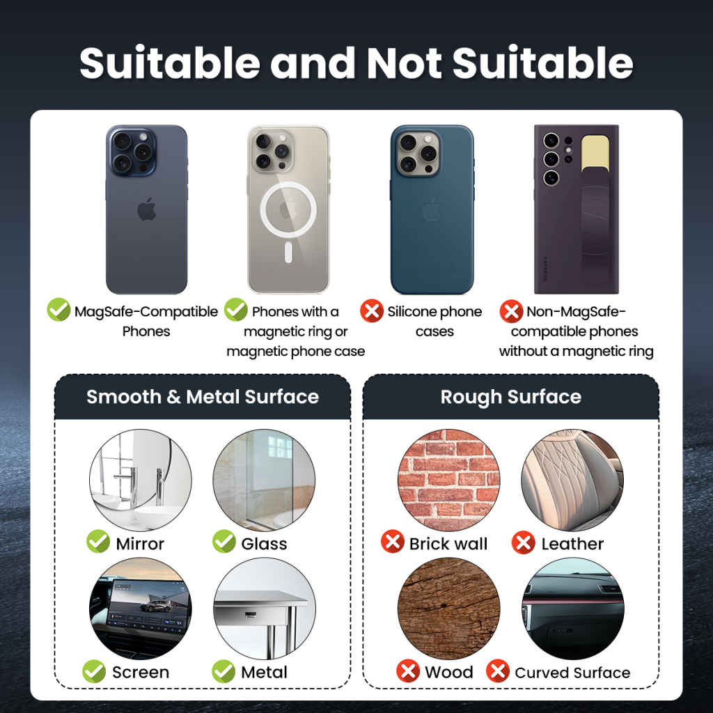 Magnetisk Bilholder XO Design C155, Universal, Sort