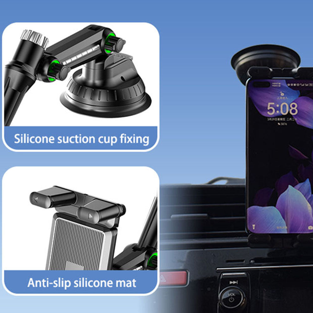 Techsuit ST1 Bilholder til Telefon / Tablet, 4.7inch - 12.9inch, Sort