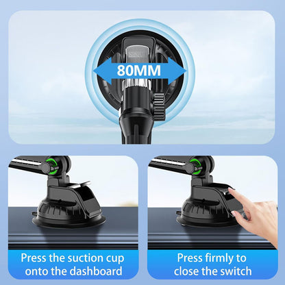 Techsuit ST1 Bilholder til Telefon / Tablet, 4.7inch - 12.9inch, Sort